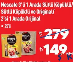 NESCAFE HAZIR KAHVE 25'Lİ fiyat ve kampanya bilgisi
